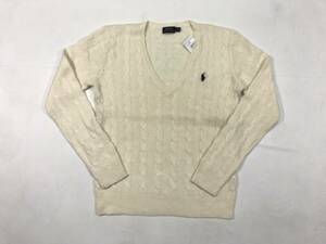 新品 アウトレット 18532 レディース Lサイズ メリノウール Vネック セーター ポロ ラルフ ローレン polo ralph lauren USA