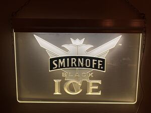 ◇動作確認OK◇ SMIRNOFF BLACK ICE スミノフ ネオンサイン　電飾　看板　ウォッカ　バー　スミノフブラック