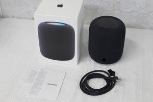 【1101D】(3107) Apple アップル HomePod 第2世代 MQJ73J/A ミッドナイト A2825 アップル ホームポッド 通電確認