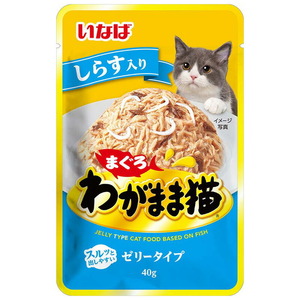 （まとめ買い）いなばペットフード わがまま猫まぐろパウチ しらす入り 40g TCR-22 猫用フード 〔×48〕