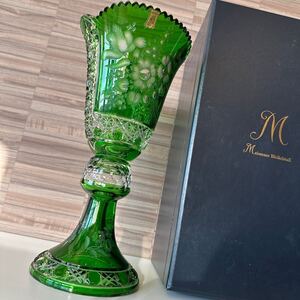 【極上品】Meissen マイセン クリスタル ミスティックフラワー フラワーベース 花瓶 MEISSENER BLEIKRISTALL