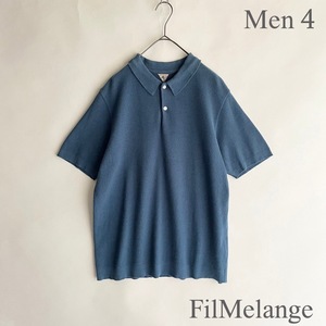 FilMelange 日本製 フィルメランジェ AMIS エイミス 鹿の子 ポロシャツ オーガニックコットン ドライタッチ ターコイズ size 4 sk 