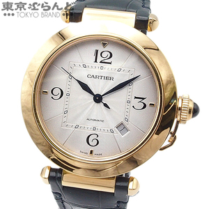 101761520 カルティエ CARTIER パシャ ドゥ カルティエ 金無垢 WGPA0007 シルバー K18YG アリゲーター 箱 保 腕時計 メンズ 自動巻 現行品