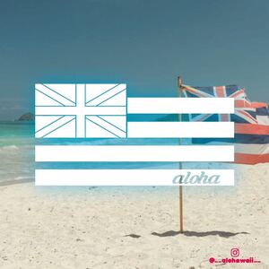 HAWAII FLAGステッカー 白色 ハワイ アロハ USDM HDM