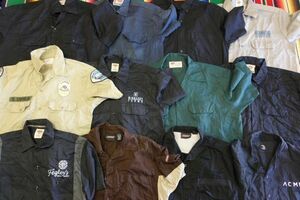 SSH-BNWK/12 大量12枚セット!! ディッキーズ Dickies 半袖ワークシャツ ワンポイント 無地￥1～USA古着卸大量セット業者まとめ売り