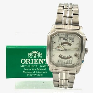 仙69【稼働】ORIENT EUAA-CO 腕時計 自動巻き デイト マルチカレンダー アナログ オリエント AT レクタンギュラー スクエア メンズ