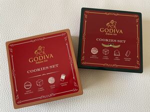 GODIVA ゴディバ クッキーセット 空き缶 クッキー缶　缶 箱 オータム クリスマス 雑貨 小物入れ 仕切り