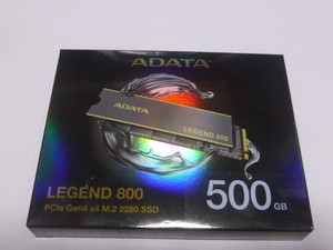 ADATA SSD LEGEND 800 M.2 NVMe Type2280 Gen 4.0x4 500GB 電源投入回数290回 使用時間0時間 正常100% ALEG-800-500GCS-DP 中古品です