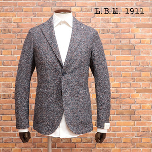 秋冬/L.B.M.1911/48サイズ/楽ちん ジャケット Dandy Jacket スライバーニット 軽量 あたたか イタリア製 新品/黒×茶/jd585/