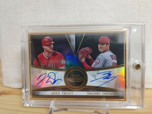 【5枚限定】 大谷翔平 トラウト 直筆サインカード topps gold label auto 5/5 ラストナンバー Mike Trout エンゼルス MVP MLB ゴールド