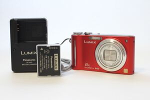 【動作美品】パナソニック Panasonic LUMIX DMC-ZX3 レッド 動作確認済 バッテリー 充電器 ストラップ バッテリーカバー