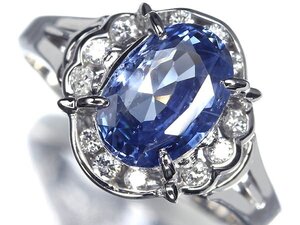 MU13444SS【1円～】新品【RK宝石】≪Sapphire≫ 極上非加熱サファイア 大粒1.895ct!! 極上ダイヤモンド Pt900 高級リング ダイヤ