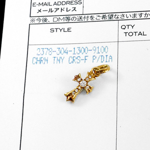 【インボイス付属 / 純正ダイヤ】CHROME HEARTS クロムハーツ 22K ベビーファットクロス パヴェダイヤモンド ベイビーファット チャーム