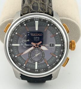 【セイコー　１円～】　「SEIKO」 7X52-0BK0 アストロン　ソーラー　デイト　腕時計　メンズ　L10U799