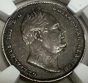 【希少 幸せの６ペンス銀貨 イギリス ウィリアム４世】1834 NGC XF DETAILS アンティーク コイン 英国 SIX PENCE G.BRITAIN