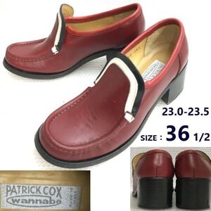 イタリア製★PATRICK COX wannabe/パトリックコックス★本革/ローファー/スリッポン【36.5/23.0/red】pumps/Shoes/high heels◆sF-080