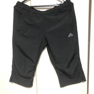 ADIDAS アディダス CLIMALITE ハーフパンツ ボトムス 黒 Sサイズ（used） ～サッカー、フットサル、スポーツ、部活、合宿、ジム～