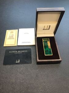 dunhill ダンヒル ガスライター　グリーンゴールド　箱付き