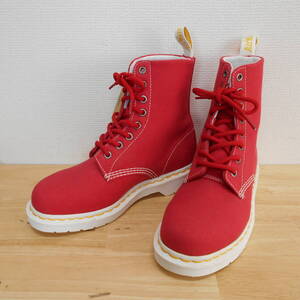 Dr. Martens ドクターマーチン PAGE Red Canvas Ankle Boots 8ホール キャンバス ブーツ UK5 10107701