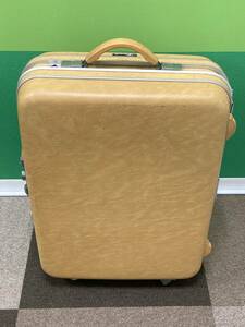 ACTUSL　キャリーバック　スーツケース　トランク　美品　ヴィンテージ　昭和レトロ　本革　高級　大型サイズ　レザー　イエロー＊A363＊