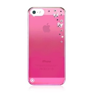 スマホケース iPhoneSE(第一世代) 5 5s Bling My Thing Swarovski ピンク Pink Metallic Mirror Butterflies Light Rose