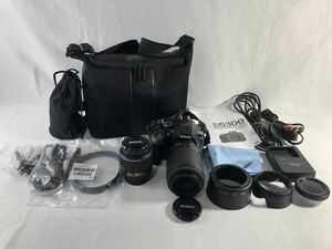 1000円~■★通電確認のみ★Nikon ニコン D5300 デジタルカメラ レンズ NIKKOR 55-200mm 18-55mm バック付 まとめ★okoy3077513-121★r31620