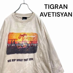 【廃盤】ティグランアベティスヤン クロップド Tシャツ きのこ雲 ベージュ L TIGRAN AVETISYAN CROPPED TEE PREDICTING THE PAST オーバー