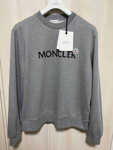 XXLサイズ【未使用】MONCLER レタリングロゴ スウェット　グレー色　Grey　トレーナー 正規品　◆定価９万円◆