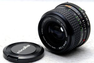 （綺麗）MINOLTA ミノルタ 純正 MD W.ROKKOR 28mm 単焦点高級ワイドレンズ 1:2.8 完動品