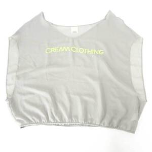 【中古】CREAMCLOTHING シースルー トップス M グレー レディース スポーツ トレーニング ヨガ ウェア