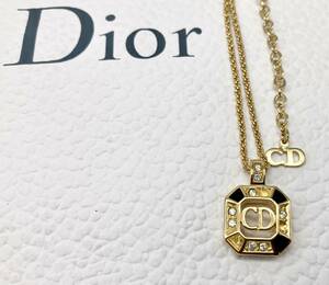 蘇や(PKY89)　アクセサリー　Chr.Dior　ディオール　ネックレス　スクエア　中古品　コンパクトサイズ