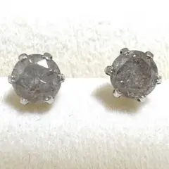 K18WG 天然 ダイヤモンド ピアス ホワイトゴールド 計 1.03ct