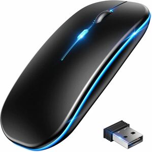 ＊Bluetoothマウス ワイヤレスマウス 静音マウス 薄型 軽量 USB充電式 ワイヤレスマウス 小型 7色LEDランプ