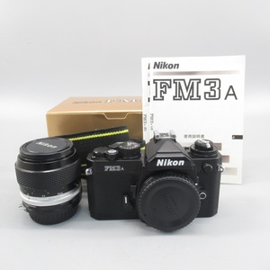 1円〜 Nikon ニコン FM3A ブラック / Micro-NIKKOR-P.C Auto 55mm F3.5 一眼レフカメラ 空シャッター確認済み カメラ 269-3305653【O商品】