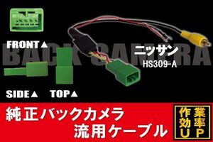 純正バックカメラがそのまま使える 日産 ニッサン NISSAN HS309-A 社外ナビ 市販ナビ RCA 接続 リアカメラ ハーネス 配線 コード ケーブル