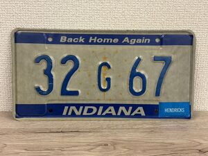 F214-X2-742 ナンバープレート Back Home Again INDIANA 現状品①