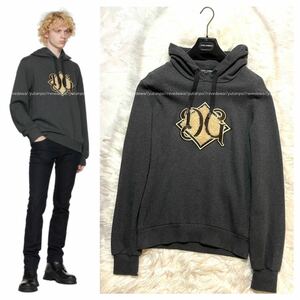 本物 美品 新ロゴ ドルチェ&ガッバーナ モコモコ ファー DG パーカー 44 灰 プルオーバー ドルガバ DOLCE&GABBANA