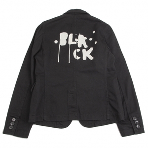 ブラックコムデギャルソンBLACK COMME des GARCONS バックプリントコットン3Bジャケット 黒M 【レディース】