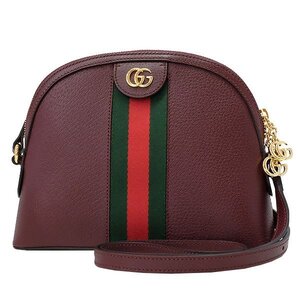 【送料無料】【本物】美品★GUCCI★グッチ★ショルダーバック★オフィディア★499621★ボルドー★レザー★レディース★ウェブストライプ★