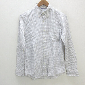 s■アローズ/green label relaxing チェック柄 長袖BDシャツ【M】白/MENS/102【中古】