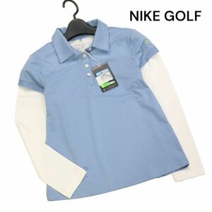 【新品 未使用】 NIKE GOLF ナイキ ゴルフ 春夏 DRI-FIT 吸汗速乾♪ レイヤード風 長袖&半袖 ポロシャツ Sz.M　レディース　K4T00419_4#D