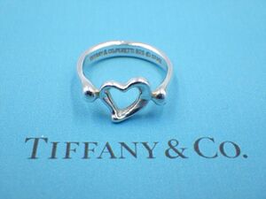 363090【1円スタート】TIFFANY&Co. ティファニー オープンハート エルサペレッティ 925 リング 指輪 2.7g