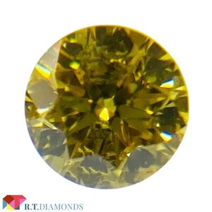 FANCY VIVID YELLOW 0.113ct RD/RT2531/CGL