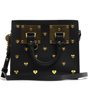 Sophie Hulme ソフィーヒュルム ハンドバッグ Albion Box Tote アルビオン ボックス トート 牛革 Hearts ハートスタッズ 2WAY ショルダー