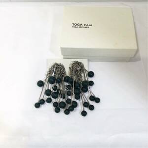 TOGA PULLA トーガBall Motif Earring ボールモチーフ イヤリング グリーン×シルバー アクセサリー 箱付き 667187