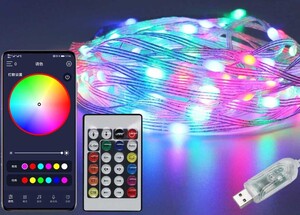 イルミネーションライト 5M 33LEDs 飴ボール型 DC5V 防水 IRリモコン付き DIY編集可能 室内飾り 結婚式 誕生日 クリスマス パーティー