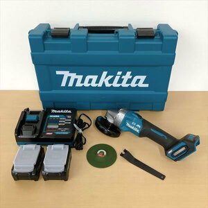 112*Makita マキタ 100mm充電式ディスクグラインダ GA001GRDX バッテリー×2 急速充電器付き グラインダー