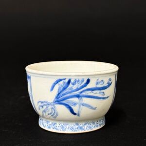 【後】FA012 染付山水文盃 古美術 骨董品 古玩 時代物 古道具 中国美術品 朝鮮美術品 日本美術品