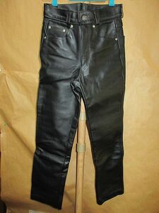 Schott　ショット 600　COW LEATHER 5 POCKET PANTS カウハイド　レザー　パンツ　黒　28　美品