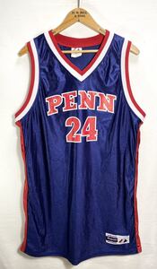 ■ 90s 90年代 USA製 ビンテージ Majestic ” PENN #24 ” バスケ ユニフォーム サイズM ネイビー スポーツ ペンシルベニア大学 カレッジ■